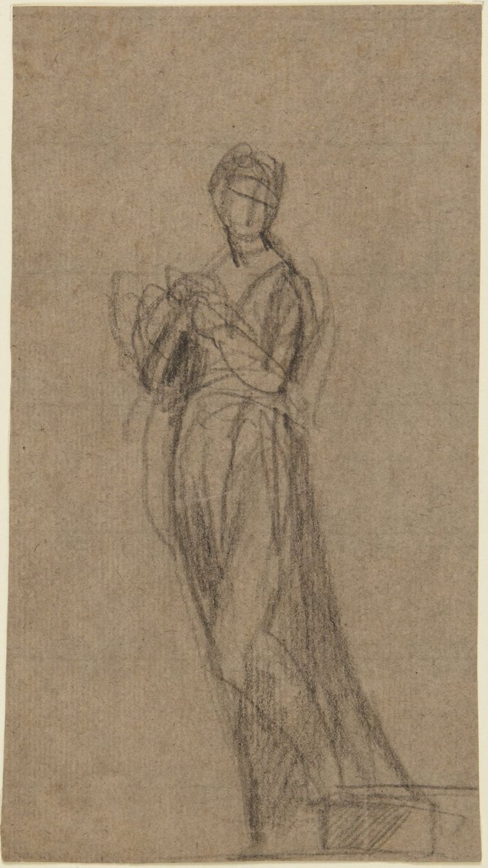 Portretstudie van een staande vrouw door George Romney