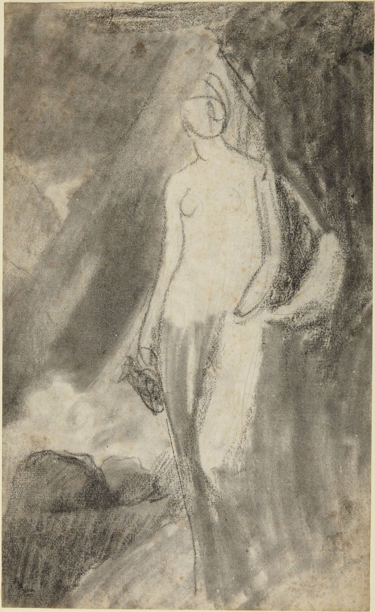 Portretstudie van een staande vrouw door George Romney
