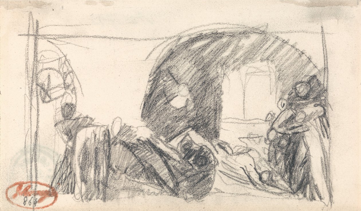 Gevangenisscène door George Romney
