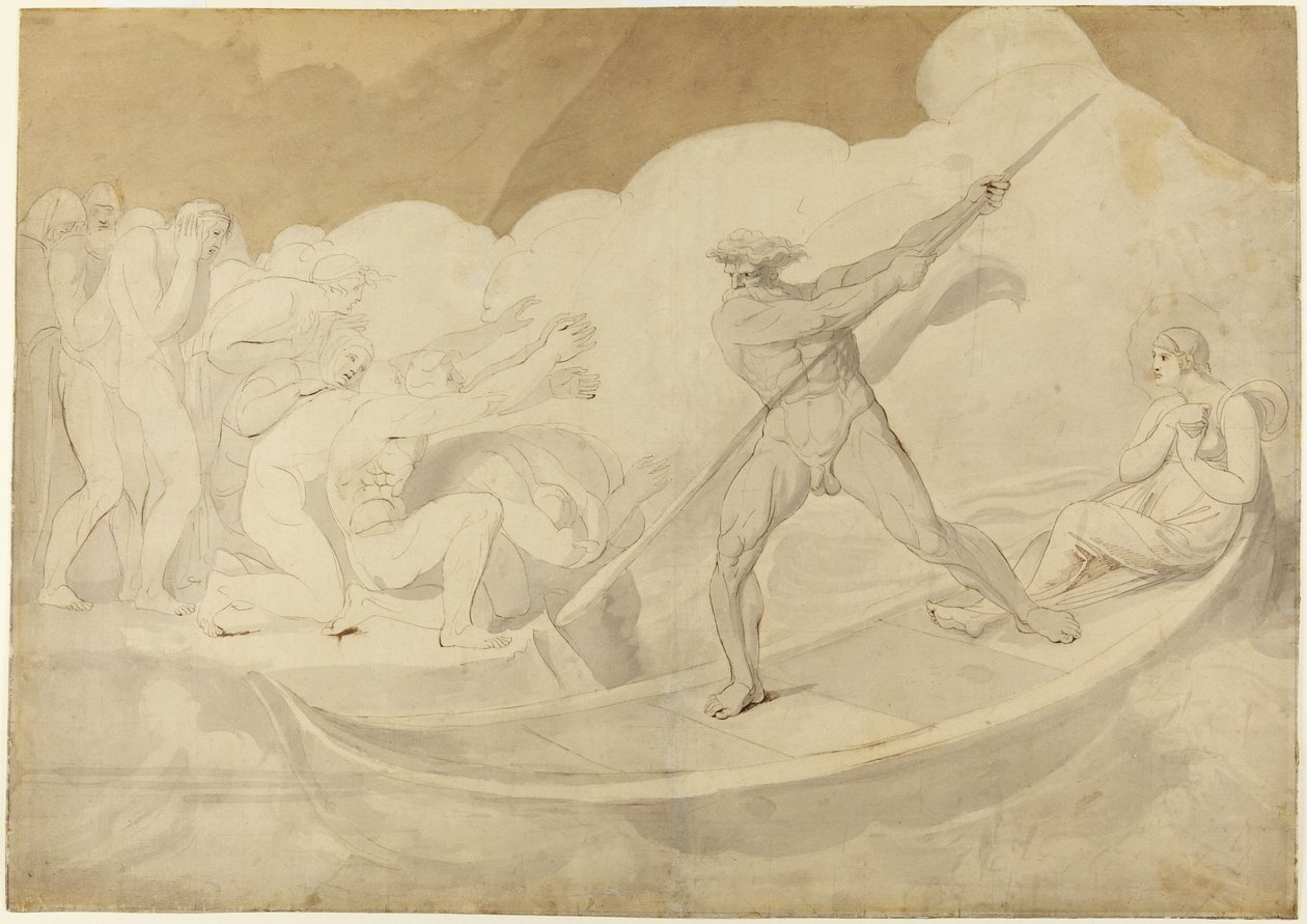 Psyche werd door Apuleius over de Styx gevoerd, *De Gouden Ezel*, VI, 18 door George Romney