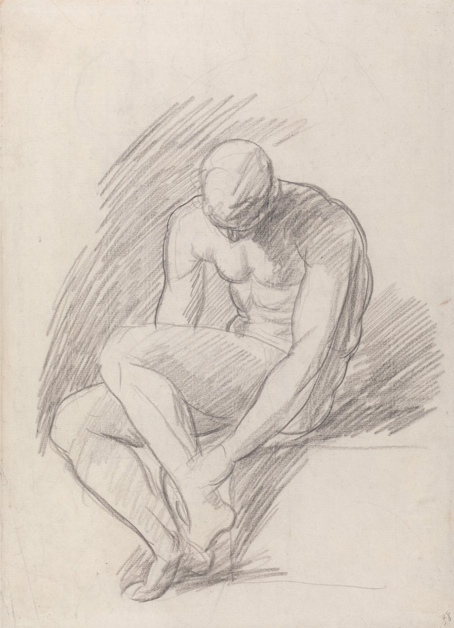 Zittende man door George Romney