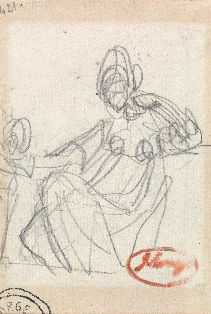 Zittende vrouw en kind door George Romney