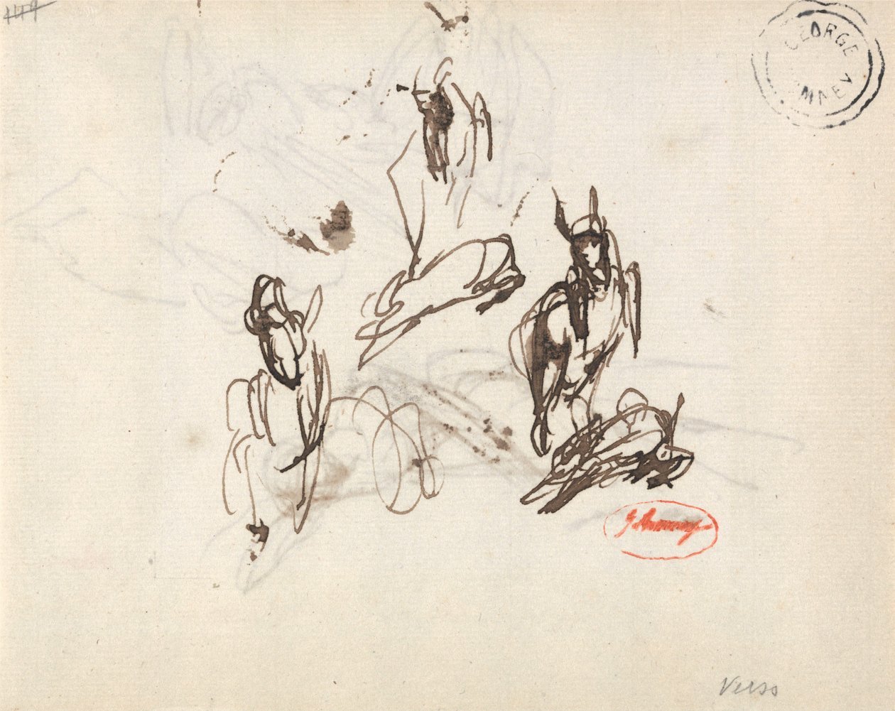 Studies van een meisje met een dartelende geit door George Romney