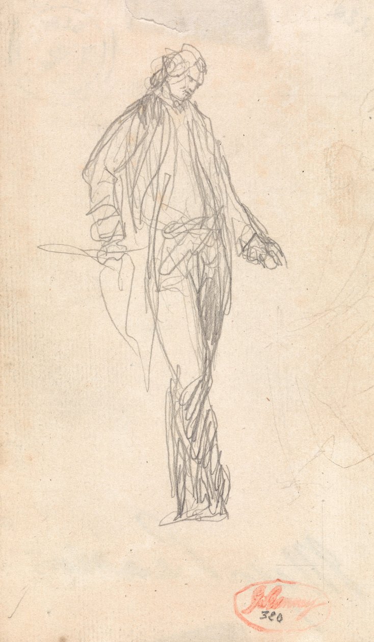 Studie naar de figuur van majoor Thomas Pearson door George Romney