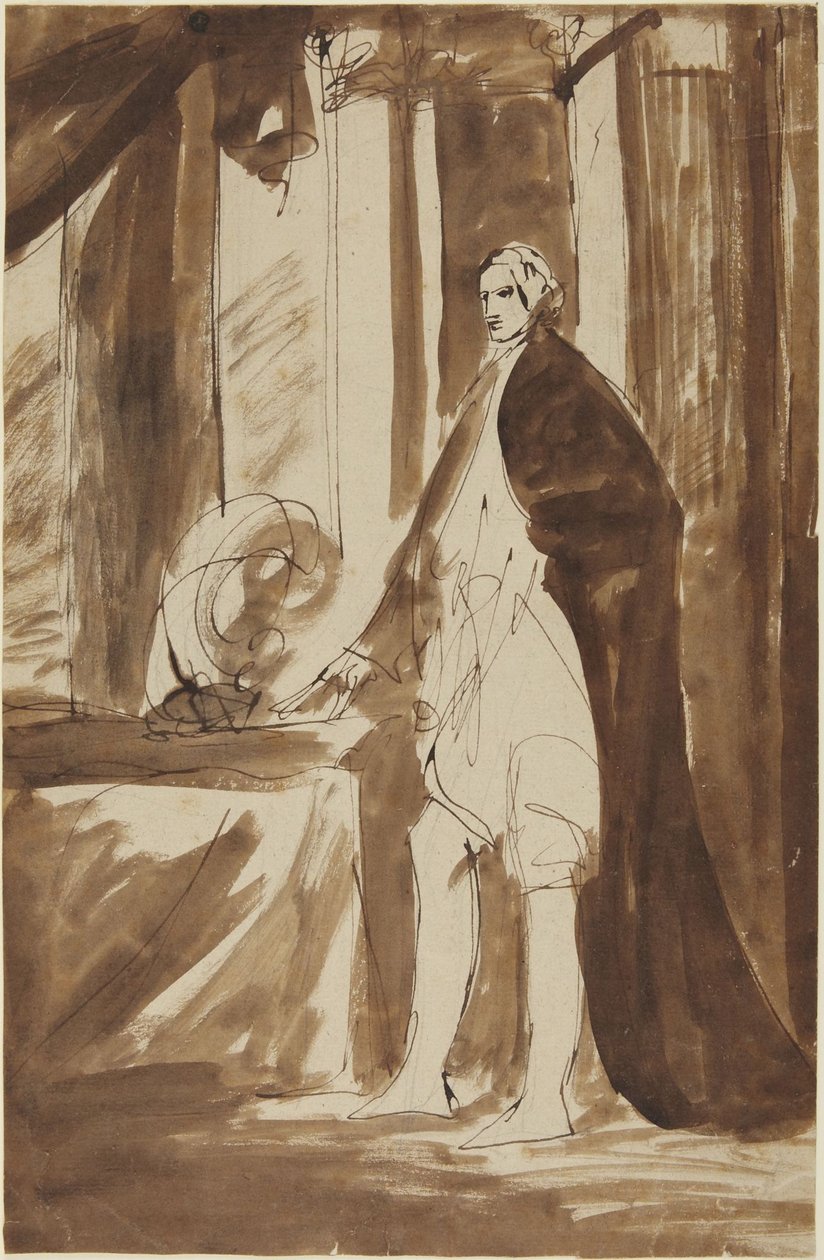 Studie voor het portret van een man door George Romney