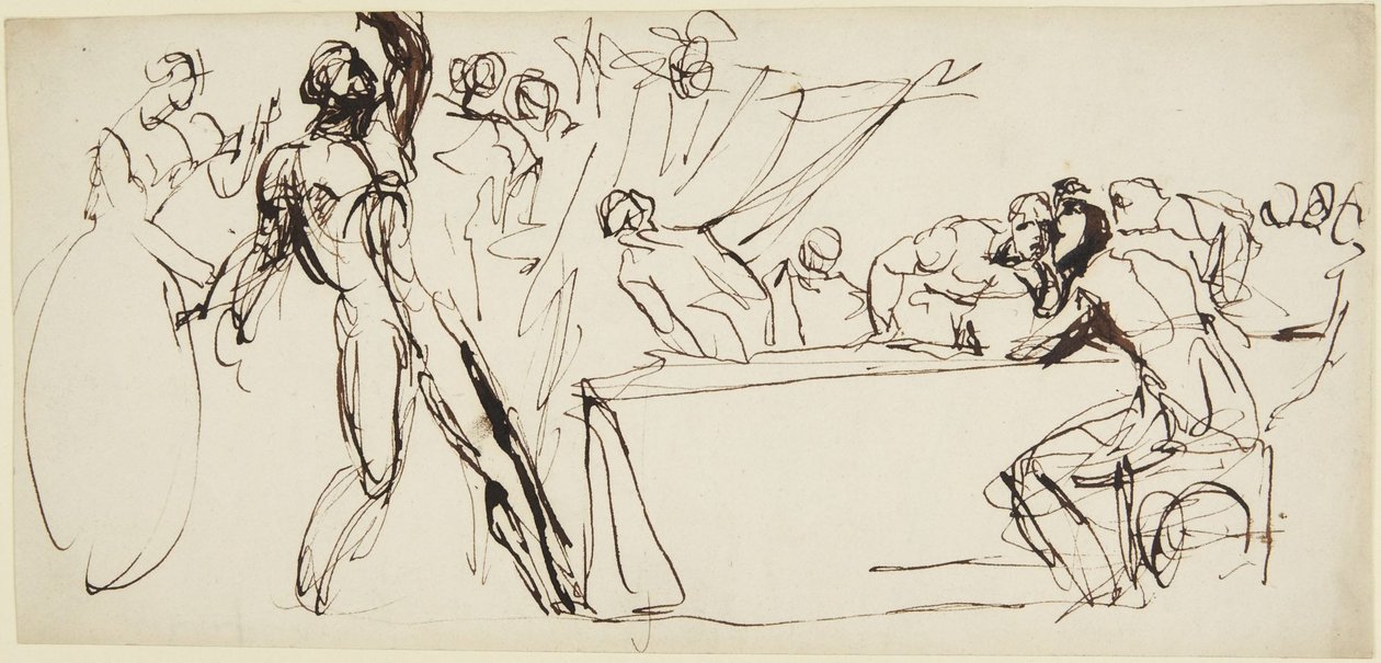 Analyse van de geest van Banquo uit de banketscène in Macbeth door George Romney