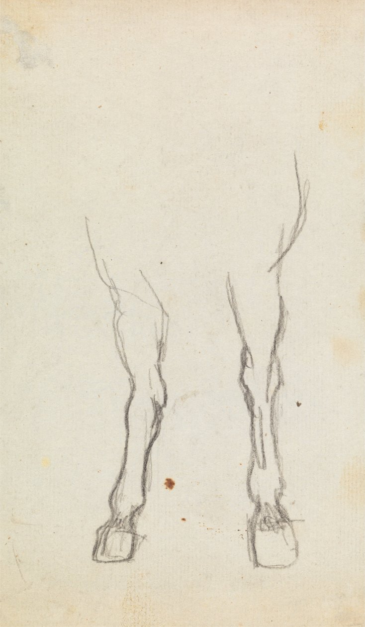 Studie van de hoeven van een paard door George Romney