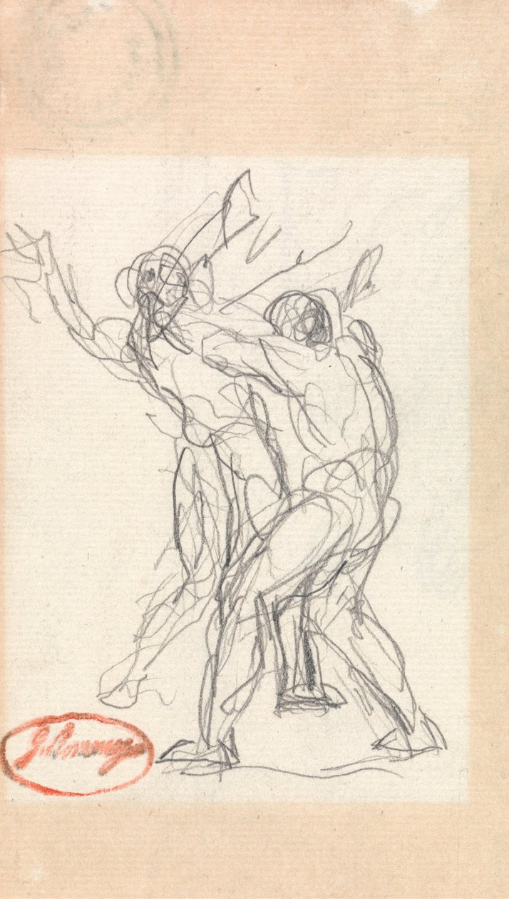 Twee vechtende mannen door George Romney