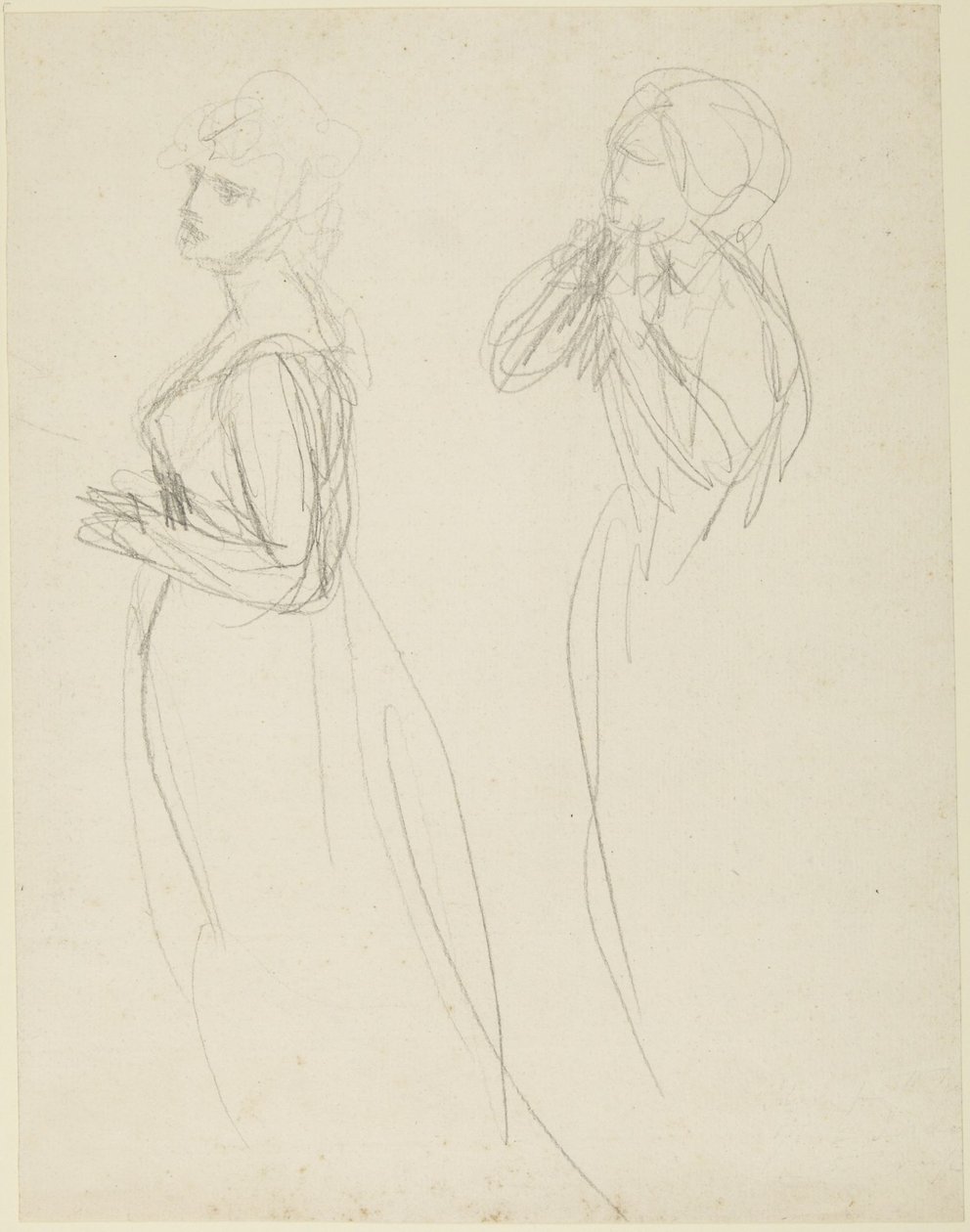 Twee studies van een staande vrouw door George Romney