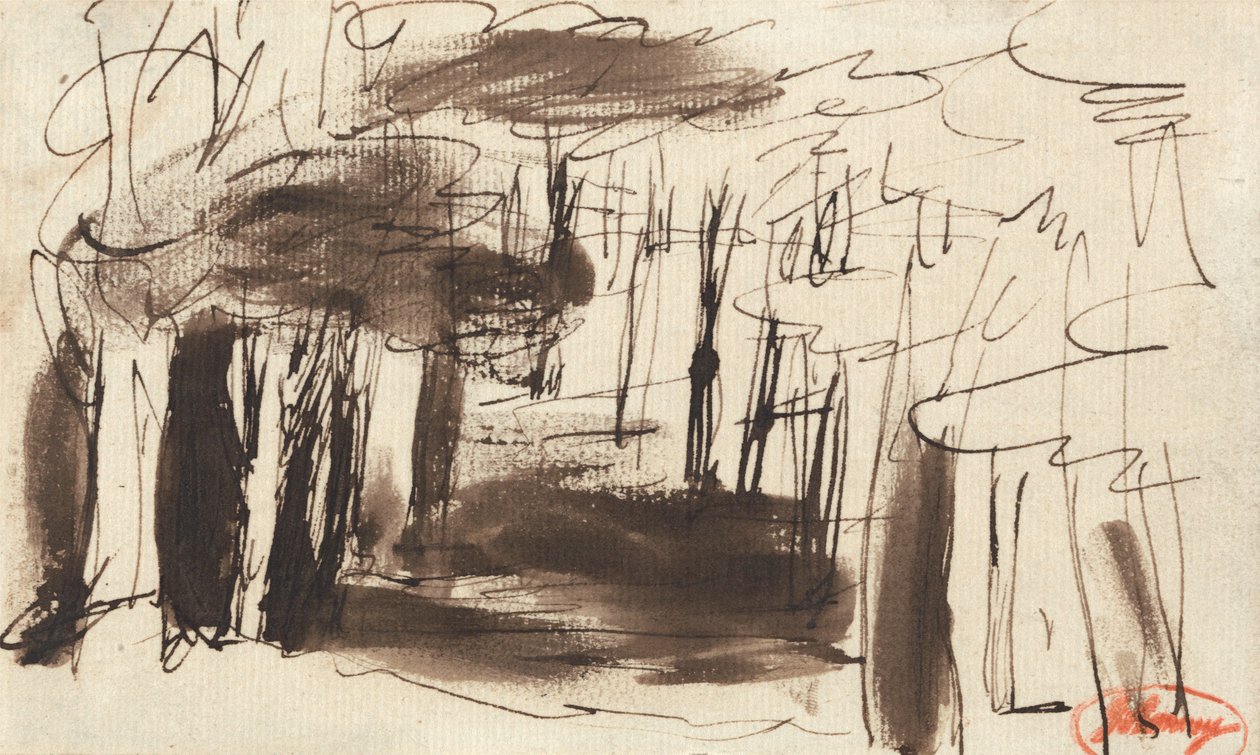 Boslandschap door George Romney