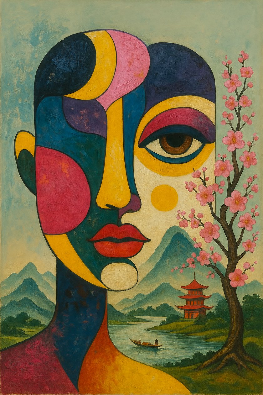 Vrede in bloei, 2025 (acrylverf op doek) door George Rosaly