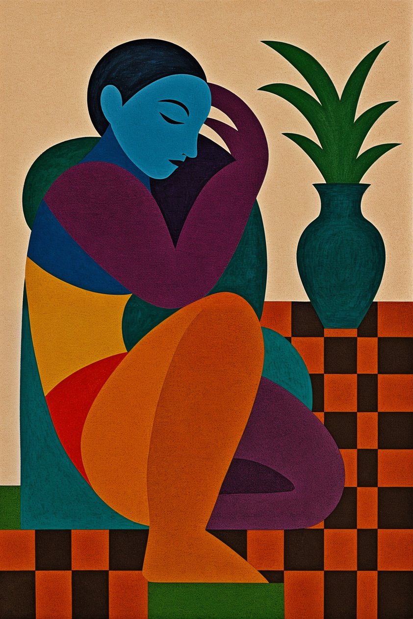 Still Here, Still Whole, 2025 (acryl op doek) door George Rosaly