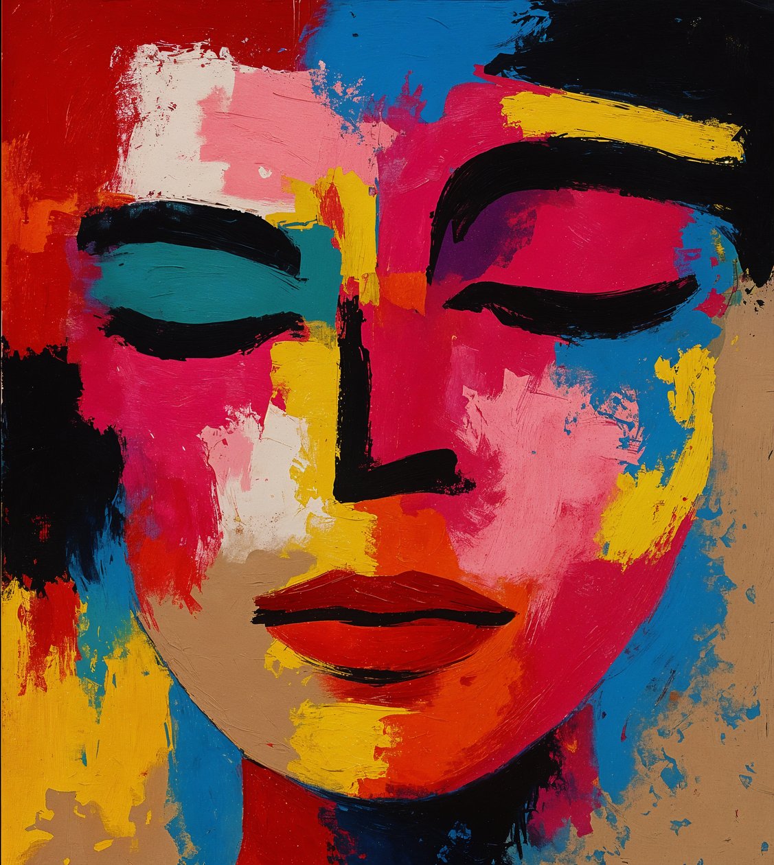 Verwarde frequenties, 2025 (acryl op doek) door George Rosaly