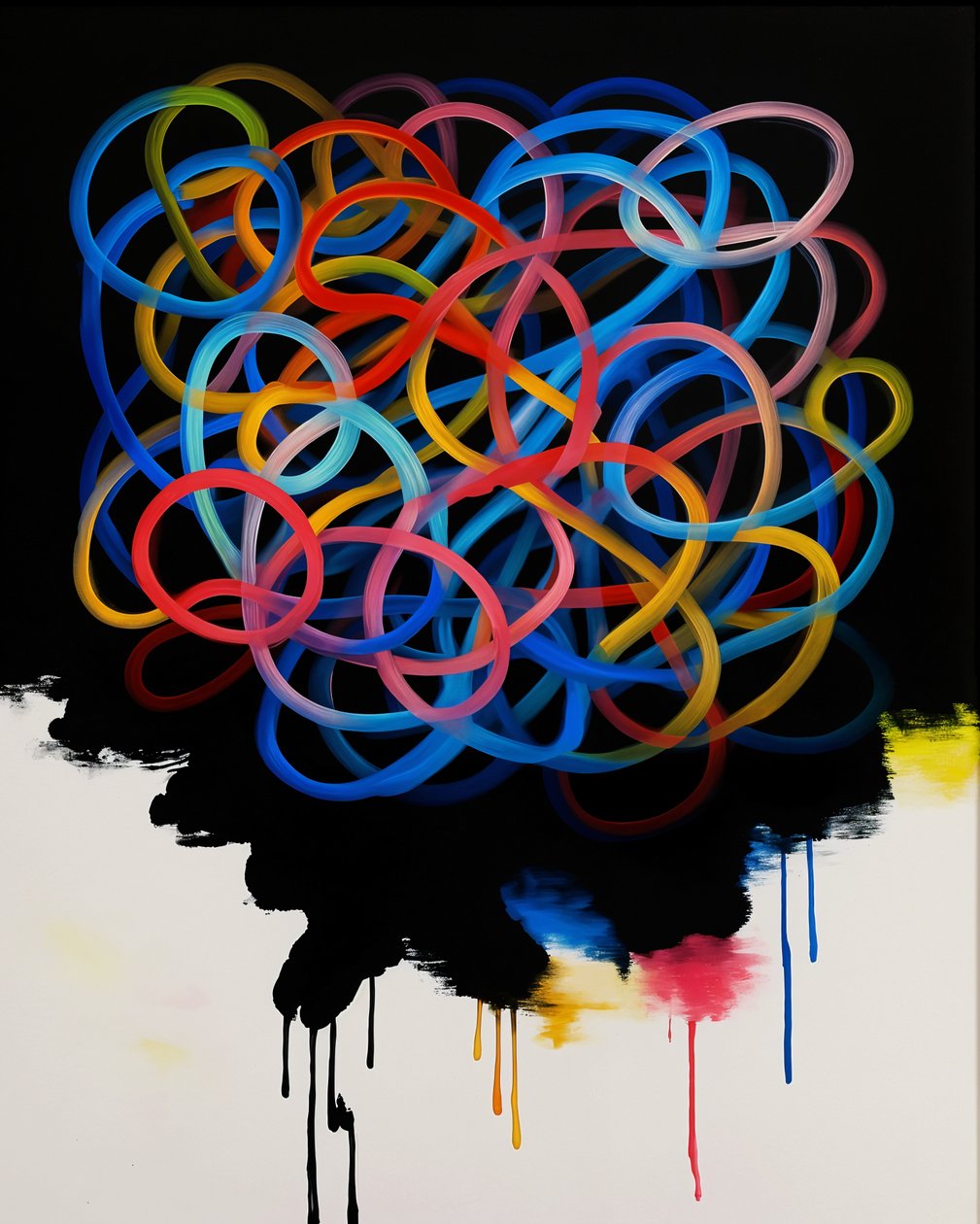 Verwarde harmonie, 2025 (acrylverf op doek) door George Rosaly