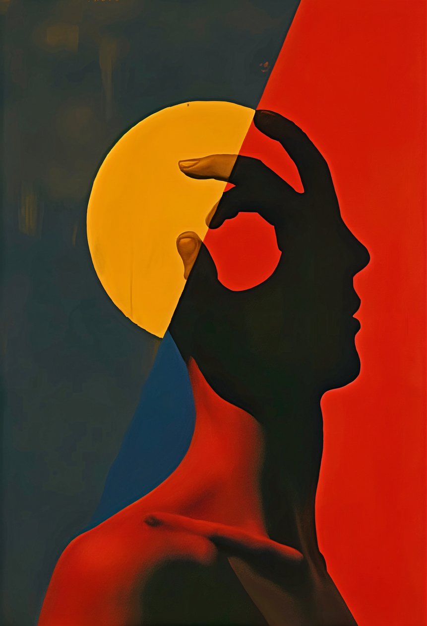 De zonsverduistering, 2025 (acryl op doek) door George Rosaly