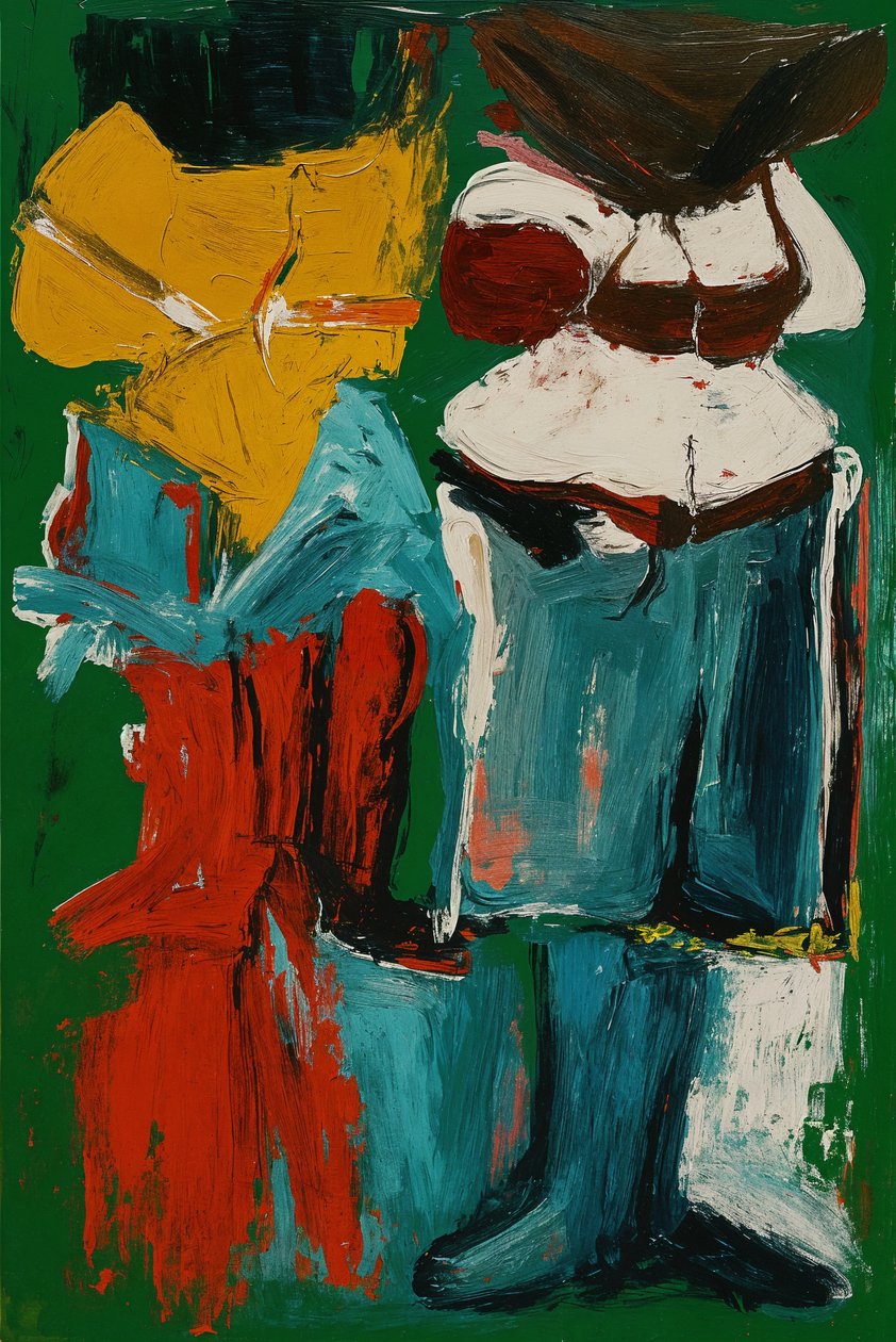Onuitgesproken lichamen, 2025 (acryl op doek) door George Rosaly