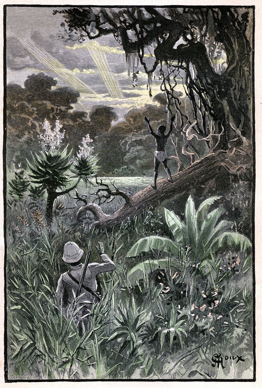 Illustratie door George Roux voor Jules Verne