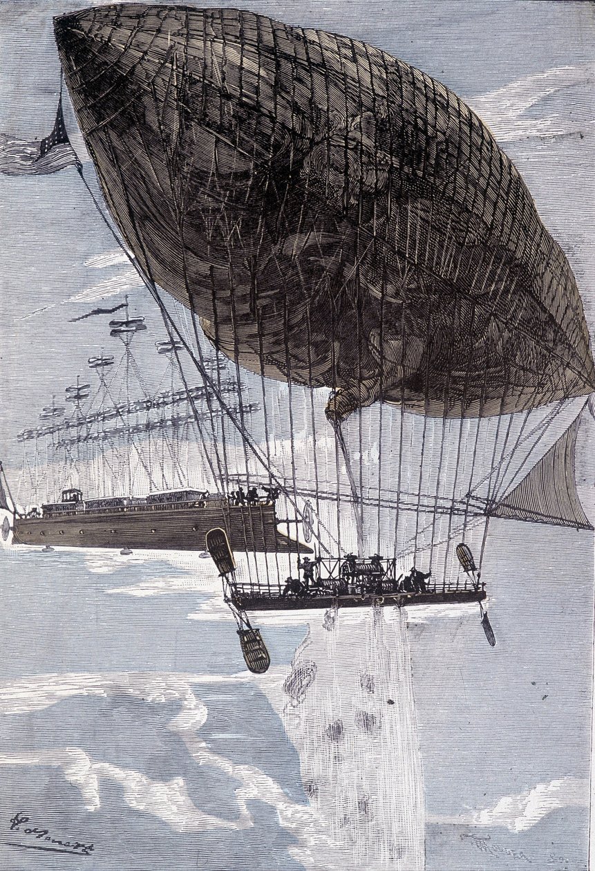 De Albatros voegde zich bij de Go-a-Head (pagina 216) in "Robur de Veroveraar" door Jules Verne door George Roux