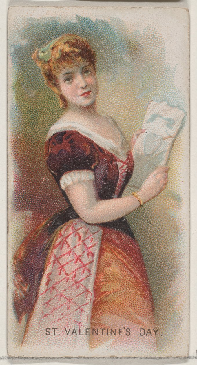 Valentijnsdag, Verenigde Staten, uit de Feestdagen serie N80 voor Duke merk sigaretten, 1890 door George S. Harris and Sons