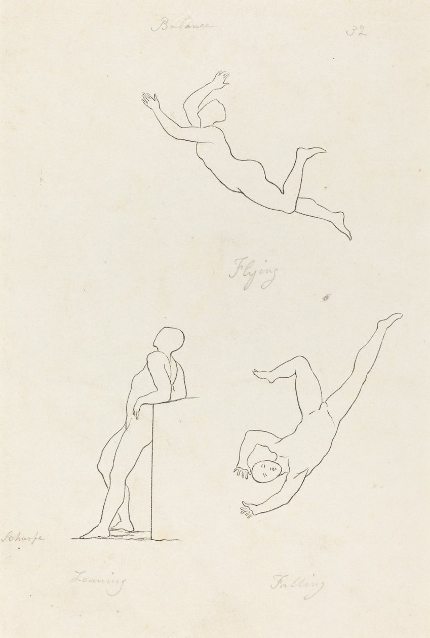Leunen, Vliegen en Vallen door George Scharf after John Flaxman