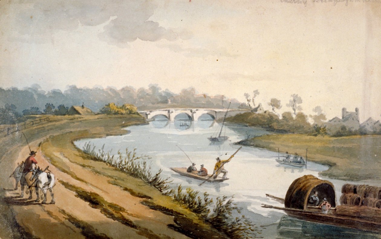 Rivier de Theems bij Chertsey, Surrey door George Shepheard