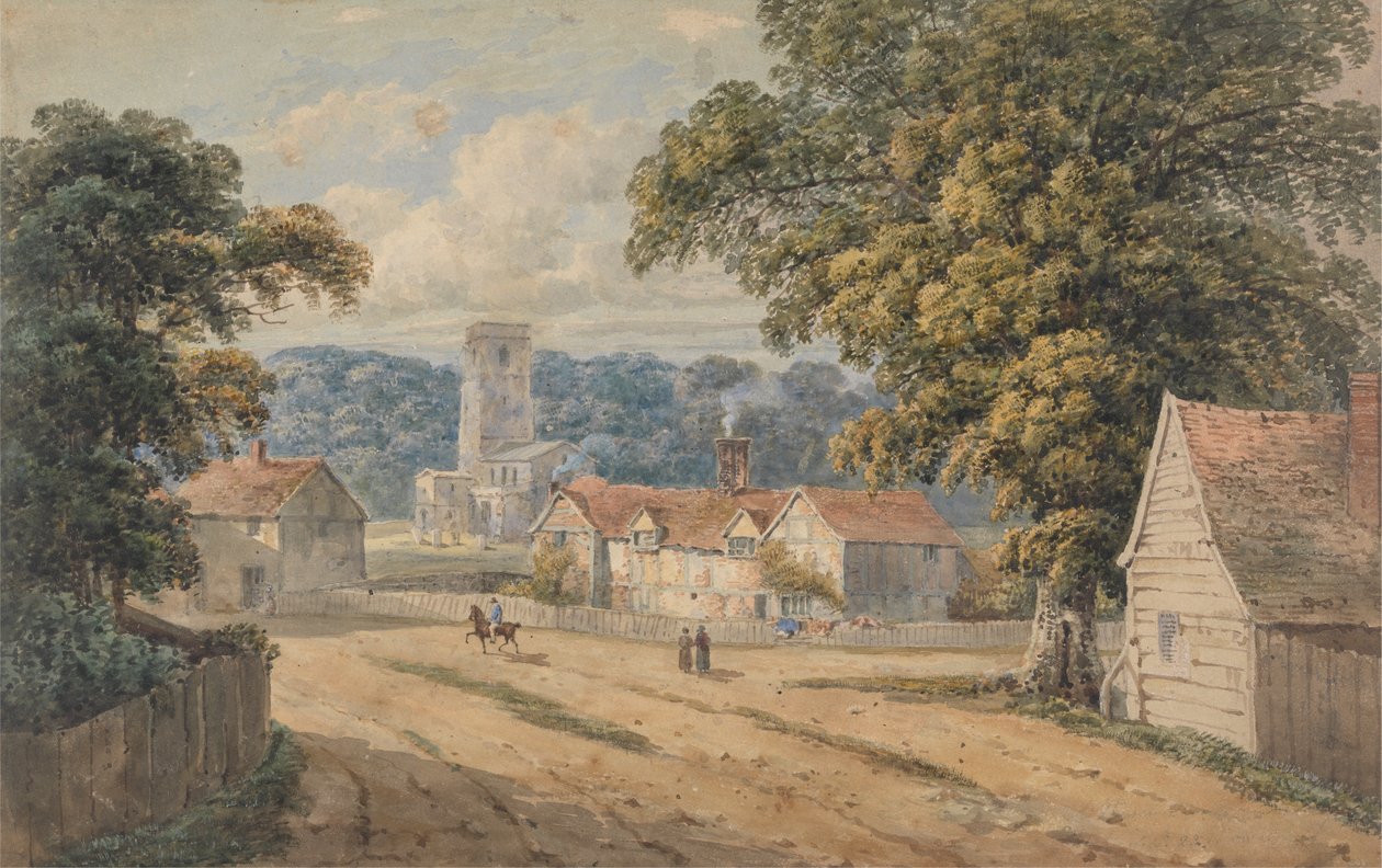Het dorp Aldbury, Hertfordshire door George Shepheard