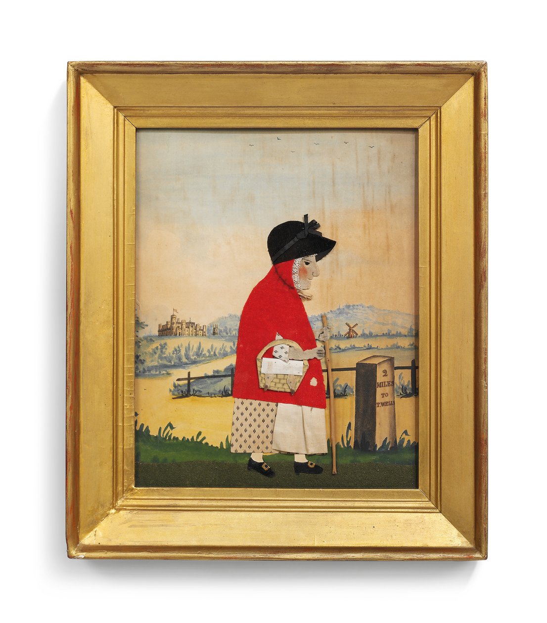 De ganzenvrouw voor een mijlpaal, c.1840 door George Smart