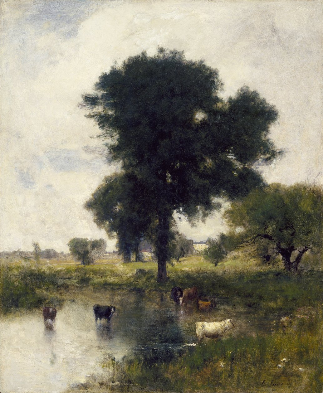 Vee in de Poel (Een Zomerlandschap) door George Snr. Inness