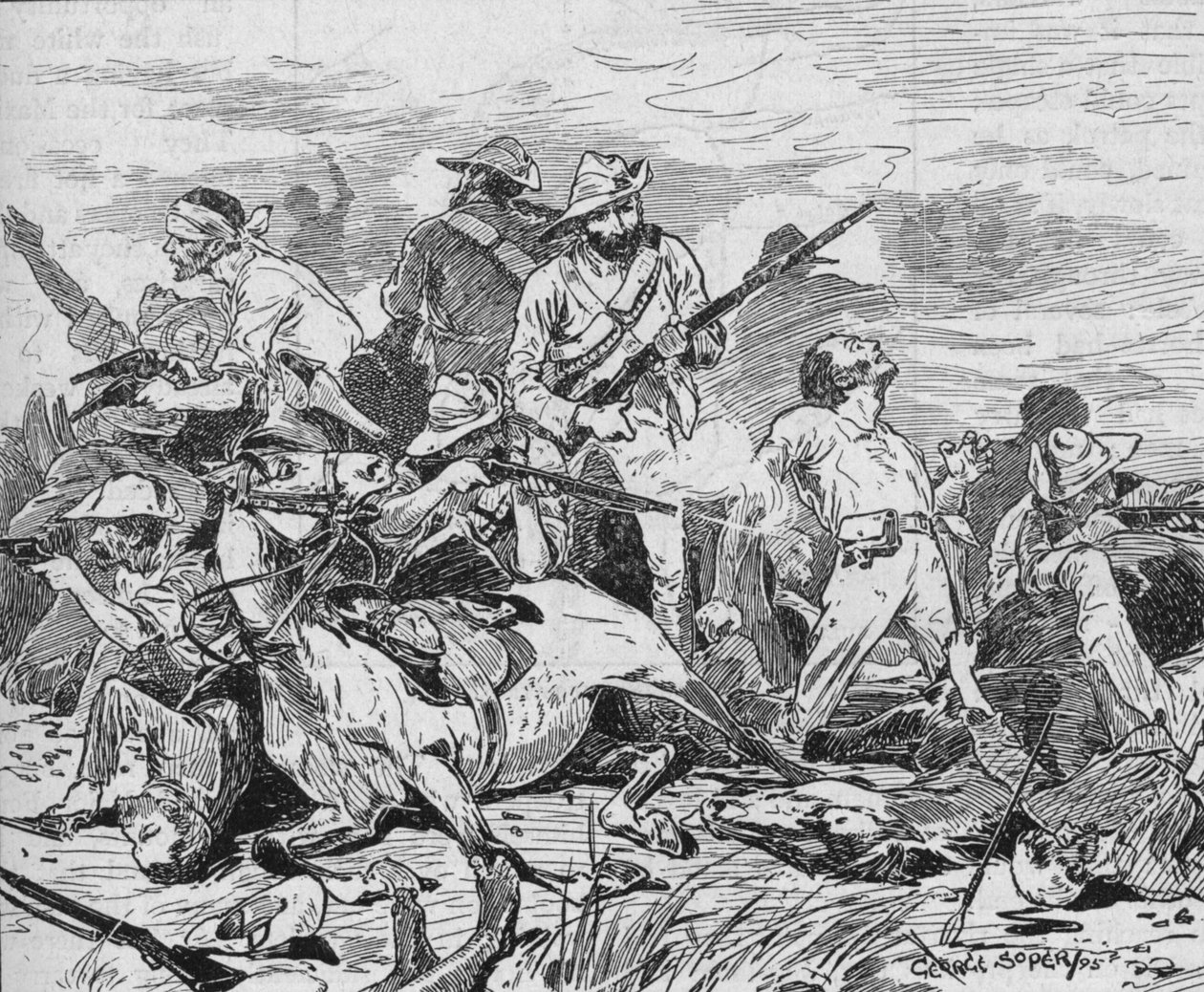 Ze Vochten Hardnekkig Door, 1895 door George Soper