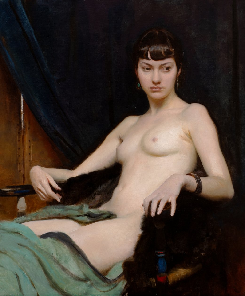 Een Studie (olieverf op doek) door George Spencer Watson