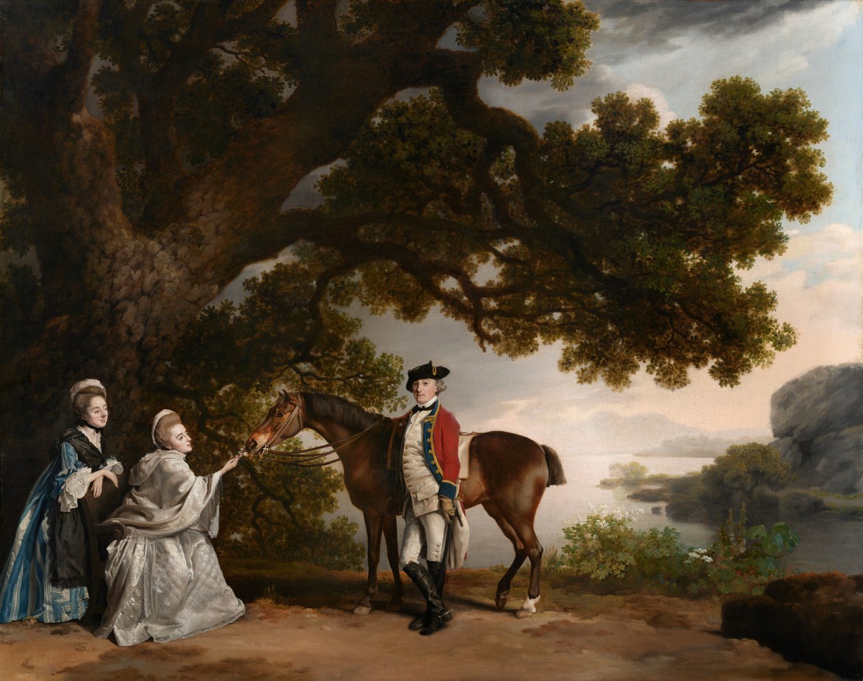 Kapitein Samuel Sharpe Pocklington met zijn vrouw Pleasance en mogelijk zijn zus Frances door George Stubbs