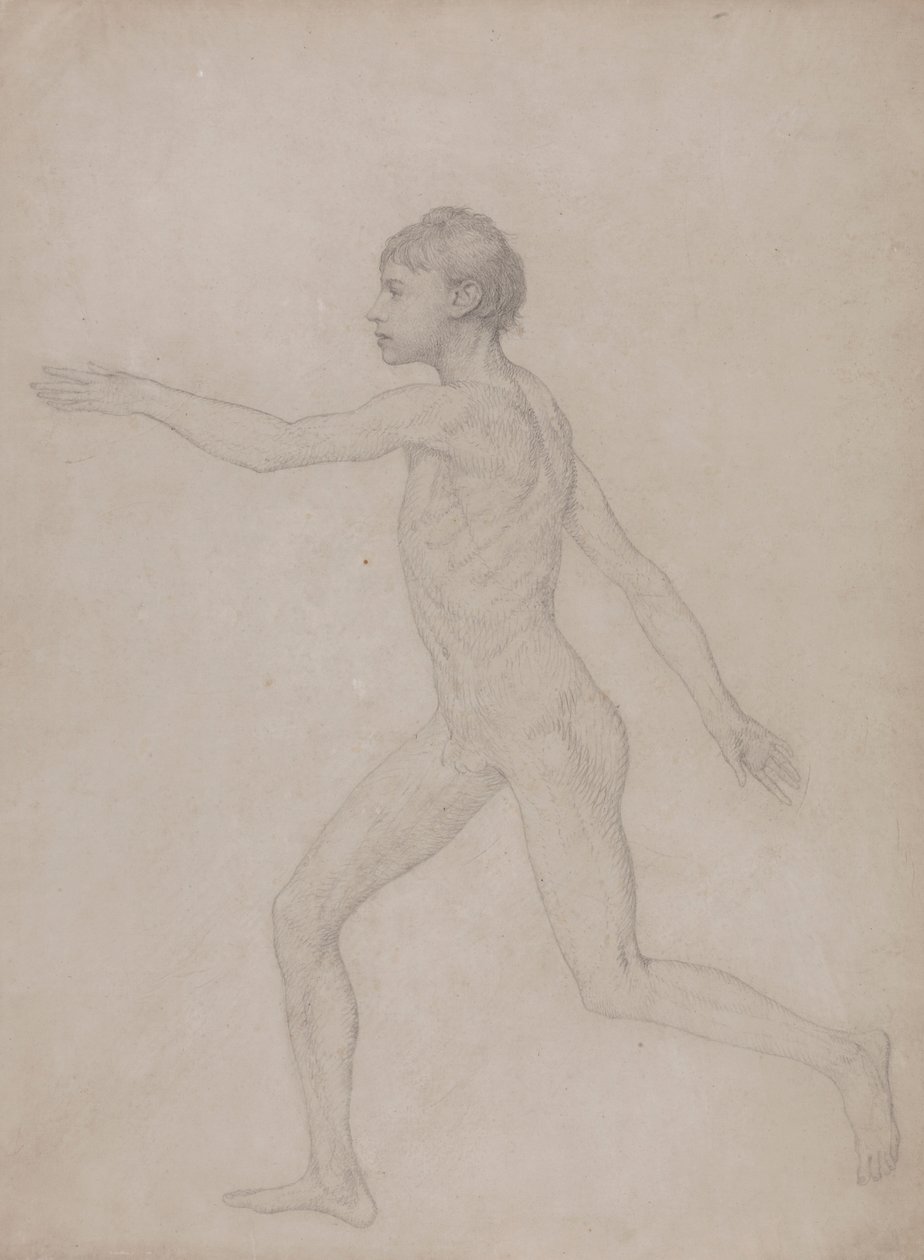 Menselijke figuur, zijaanzicht (voorlopige schets voor de definitieve studie voor Tabel VIII) door George Stubbs