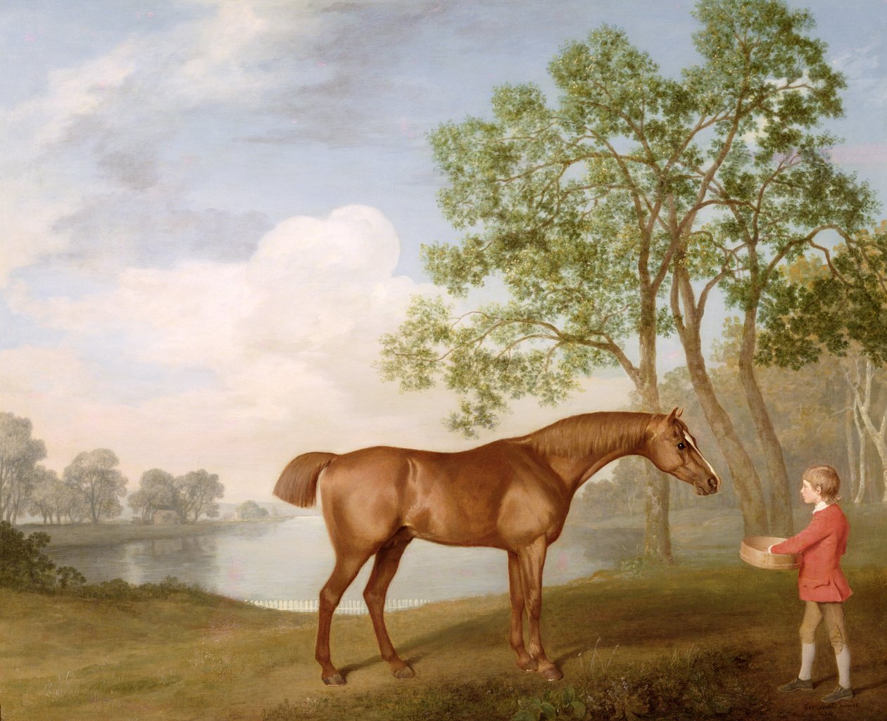 Pompoen met een staljongen door George Stubbs