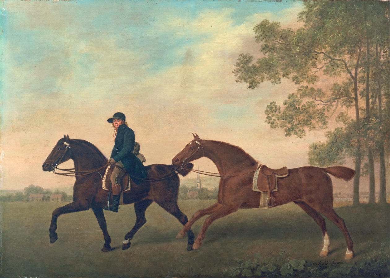 Twee hacks, 1789 door George Stubbs