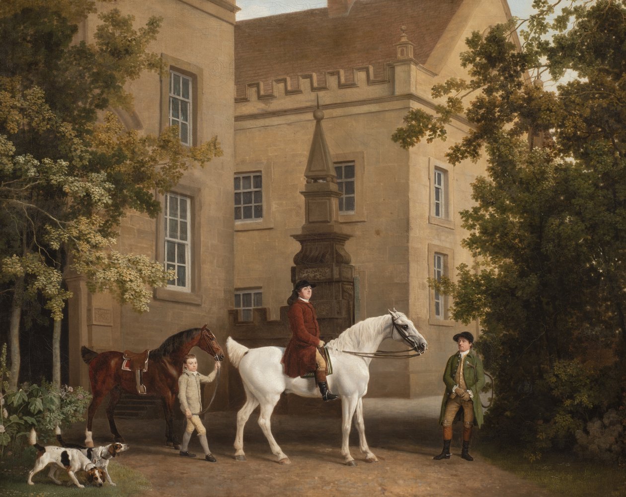 William Henry Cavendish Bentinck, 3e hertog van Portland voor de stallen van Welbeck Abbey door George Stubbs