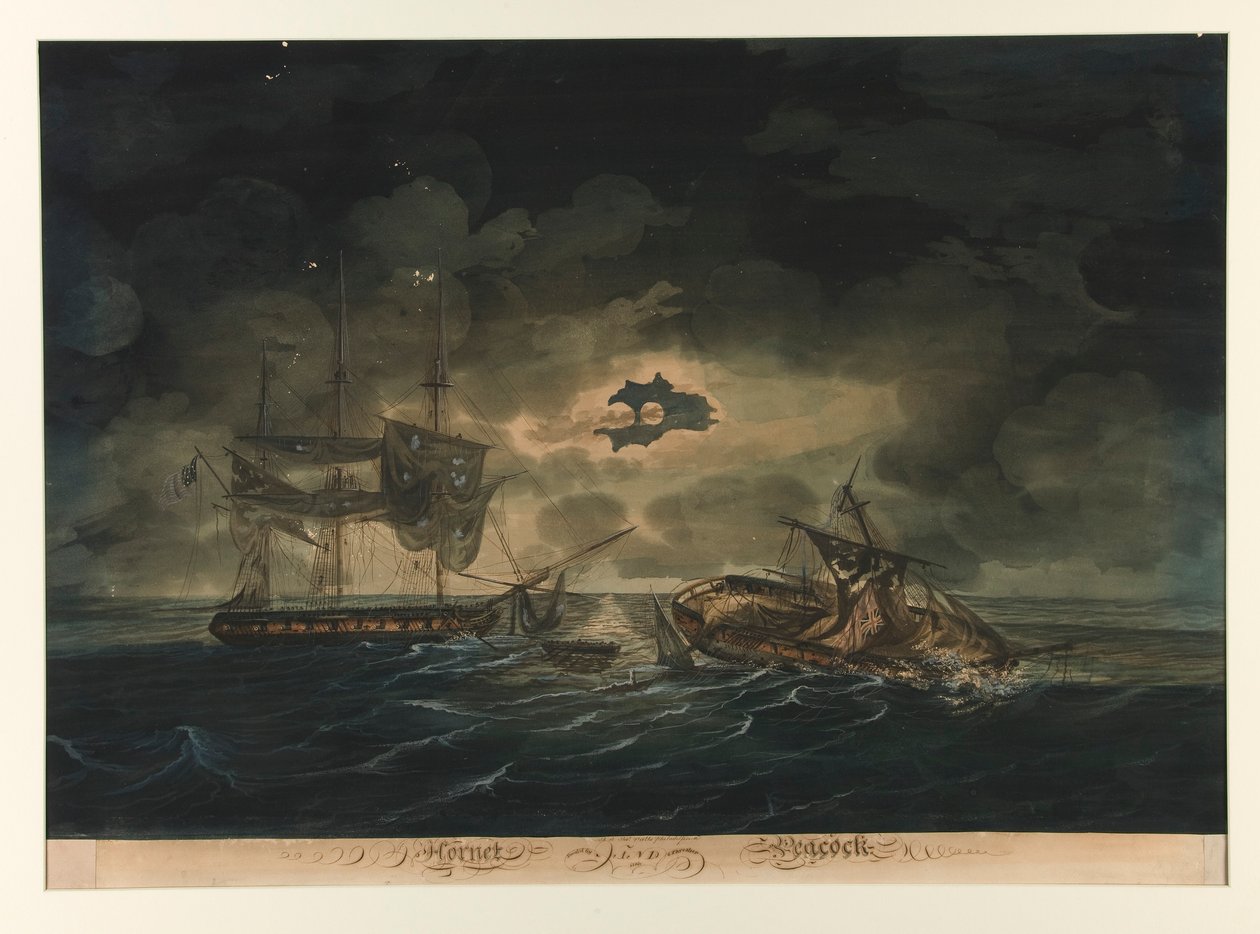 De Hornet (U.S.) en de Peacock (Brits) door George Thresher