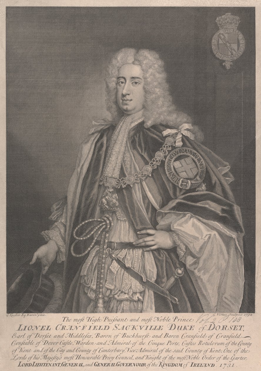 Lionel Cranfield Sackville, 1e hertog van Dorset door George Vertue