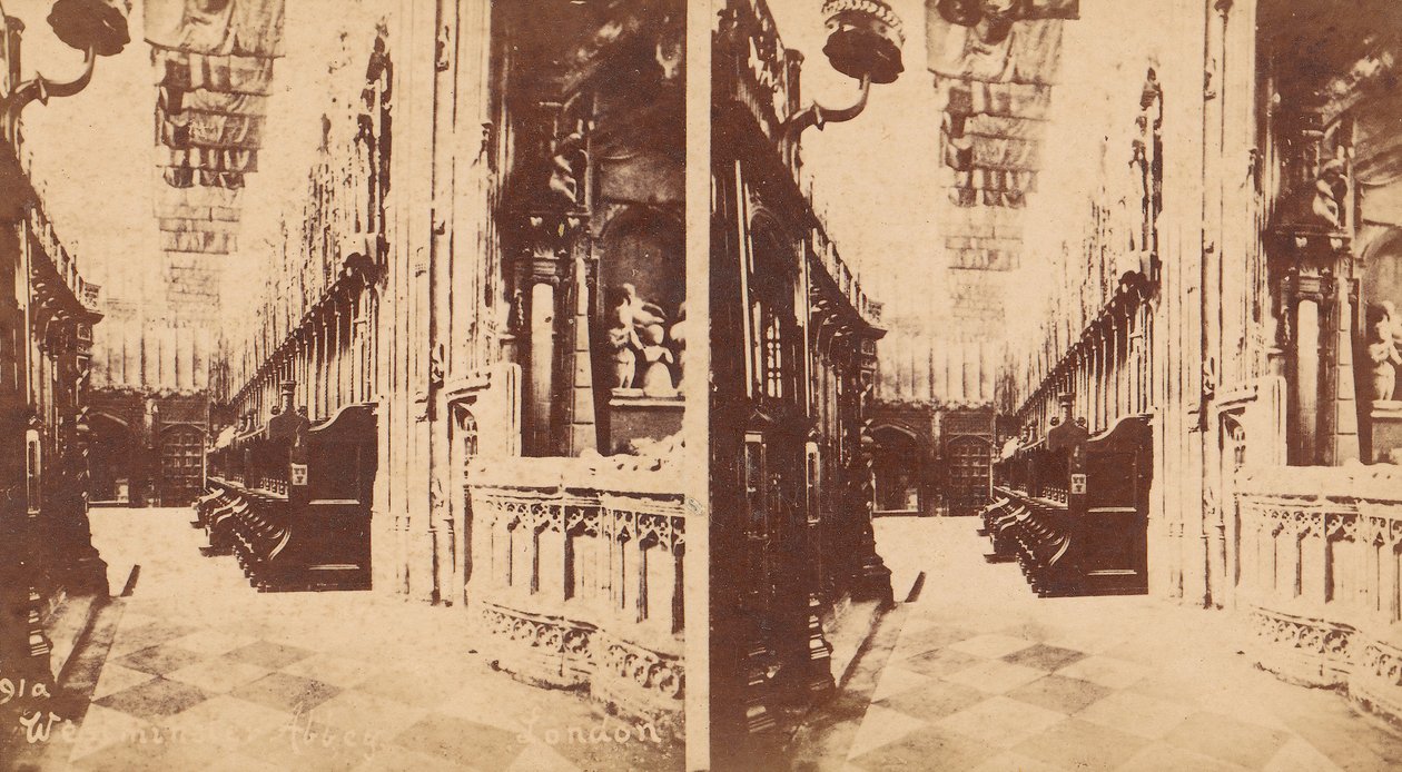 Groep van 5 Stereografische Beelden van Westminster Abbey, Londen, Engeland door George W Griffith