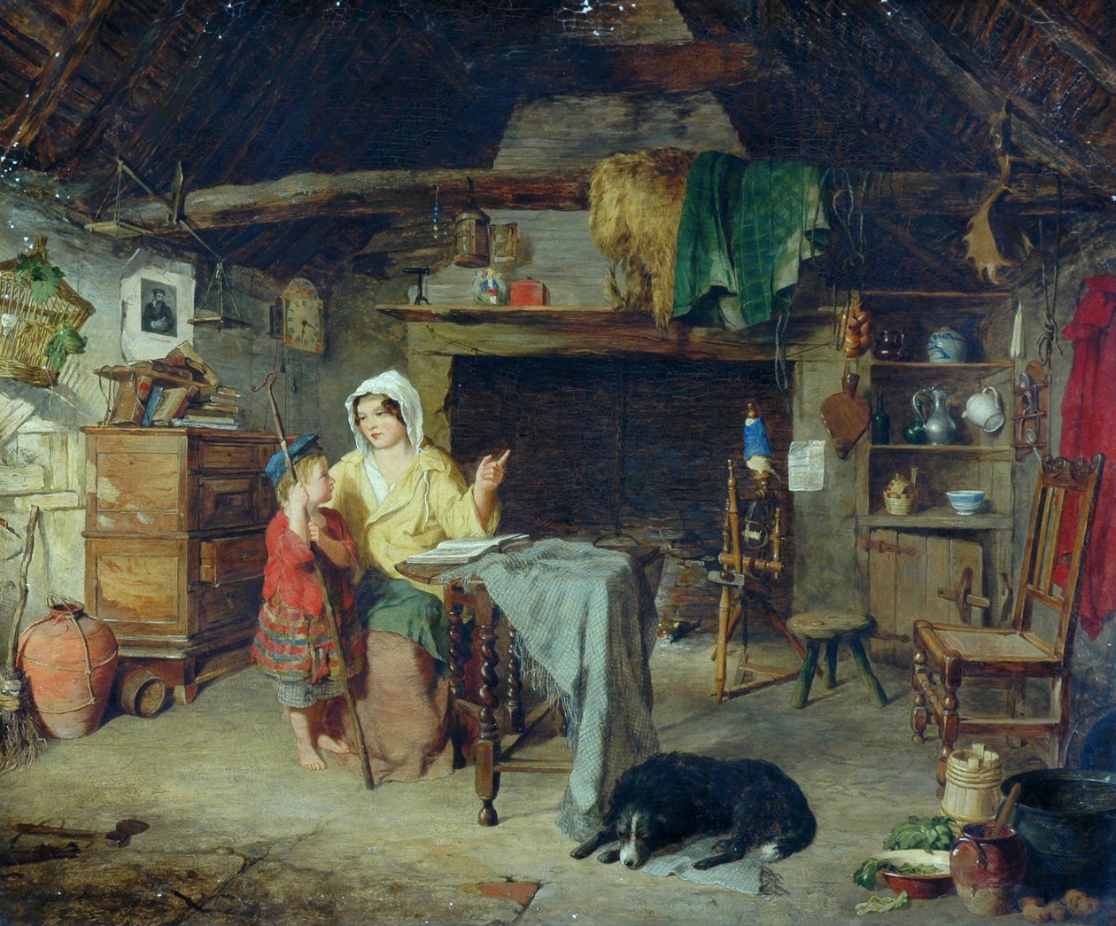 De Ettrick. Herderjongen ontvangt zijn eerste indrukken van zijn moeder, 1858 door George Washington Brownlow