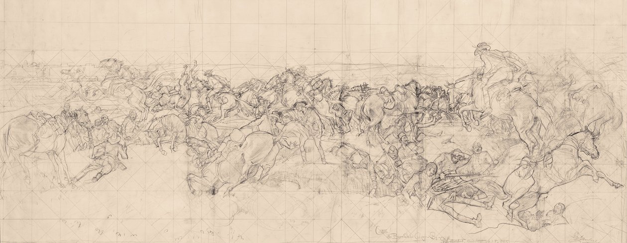 De Aanval van de 4e Lichte Cavaleriebrigade bij Beersheba door George Washington Lambert