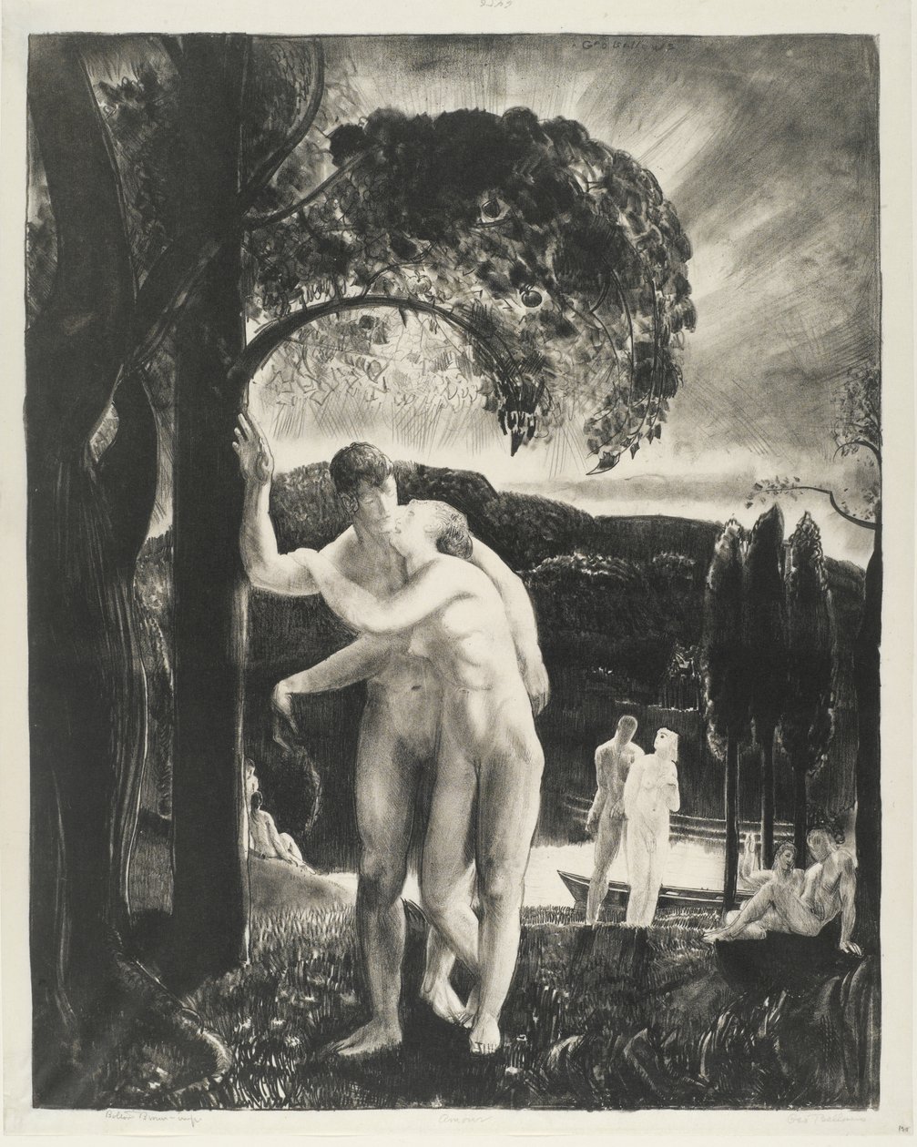 Amour, Men Like Gods serie, 1923 door George Wesley Bellows