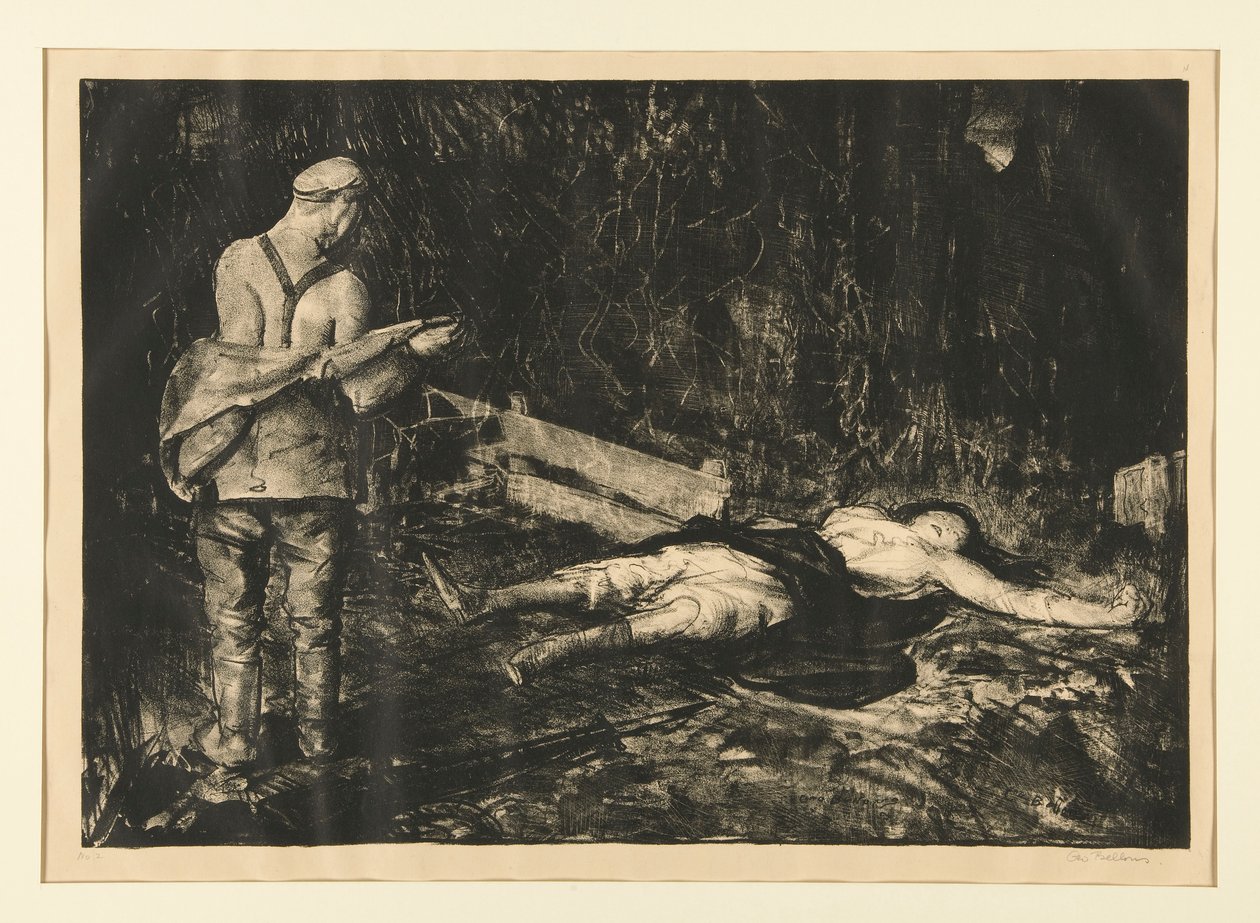 Belgische boerderij uit de oorlogserie door George Wesley Bellows