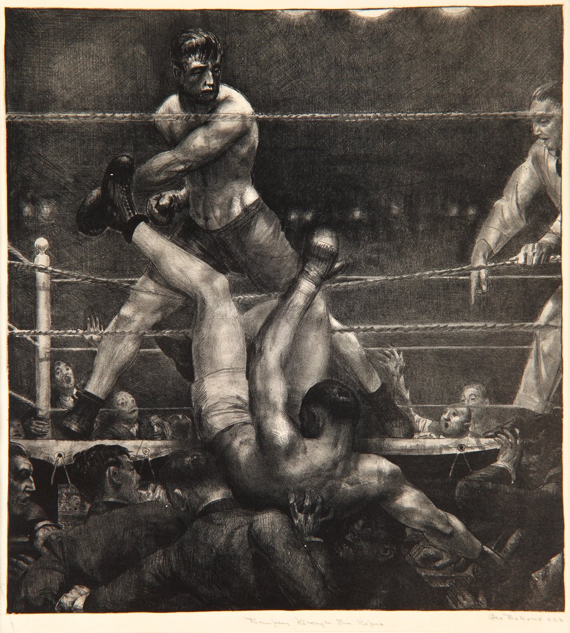 Dempsey Door de Touwen, 1923-24 door George Wesley Bellows