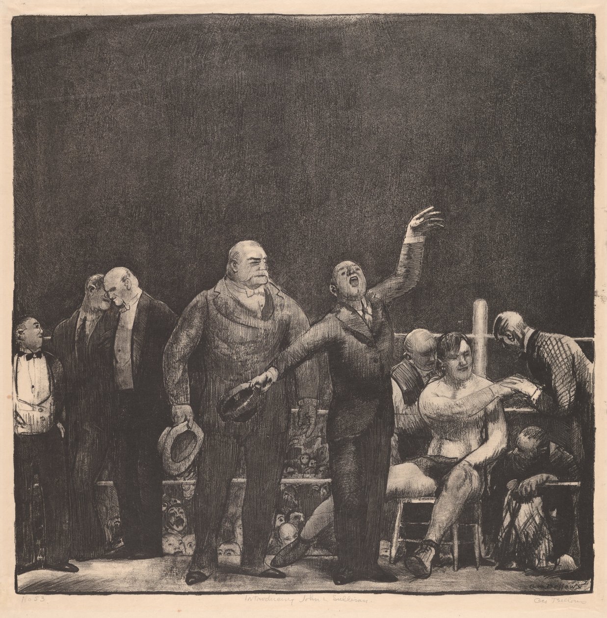 Introductie van John L. Sullivan door George Wesley Bellows