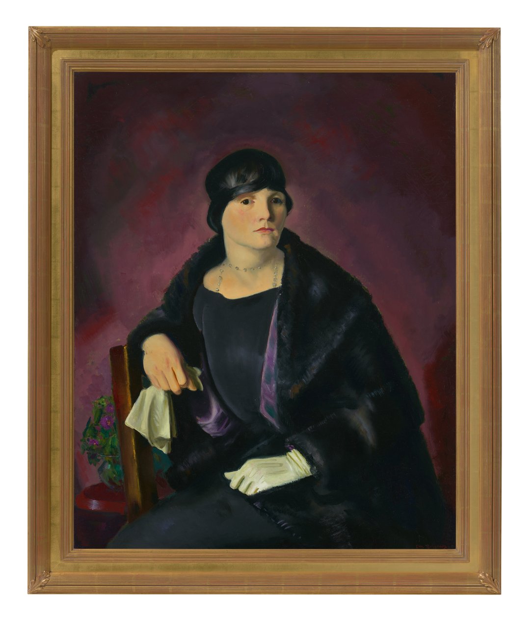 Portret van Mrs. Walter Richter (olieverf op doek) door George Wesley Bellows