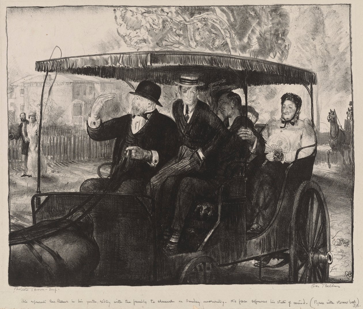 Zondag, Naar de Kerk: Herinneringen aan een Zondagochtend in Columbus, Ohio, 1897 door George Wesley Bellows