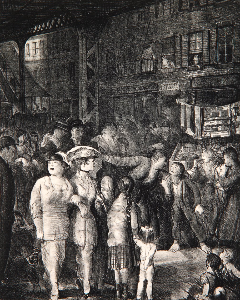 De straat, 1917 door George Wesley Bellows