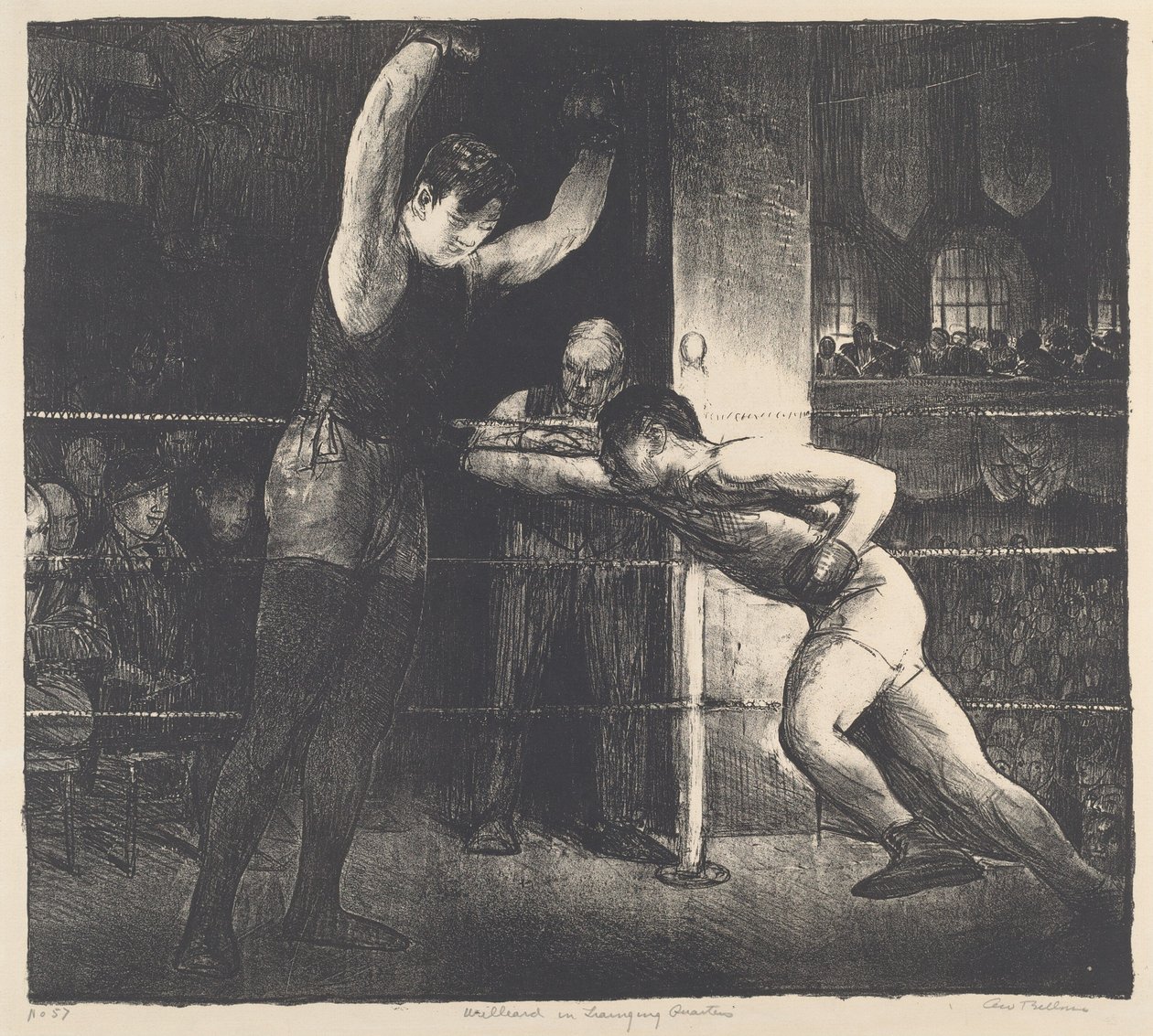 Willard in trainingskwartieren, 1916 door George Wesley Bellows