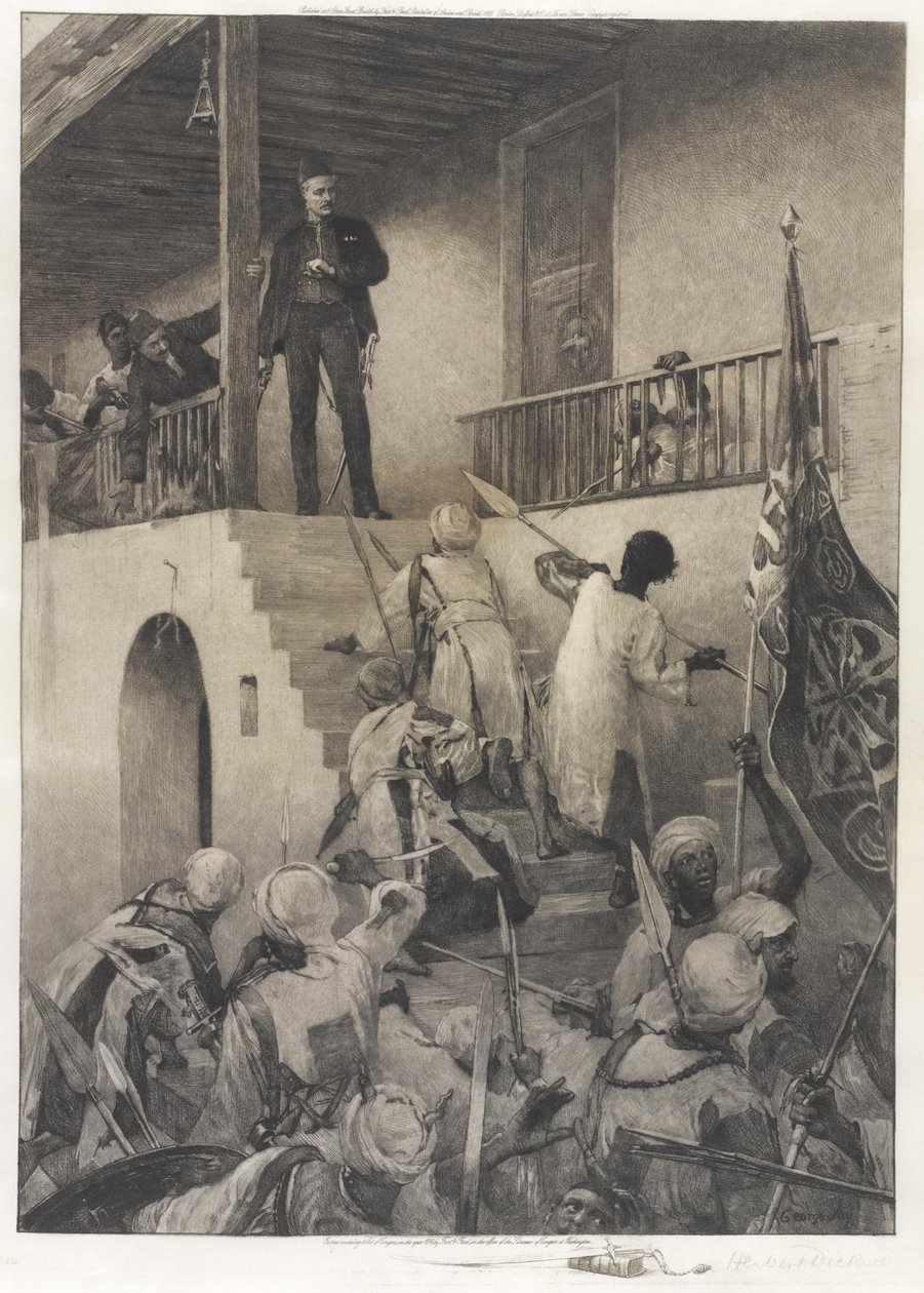 De dood van generaal Gordon door de volgelingen van de Mahdi, 26 januari 1885 door George William Joy