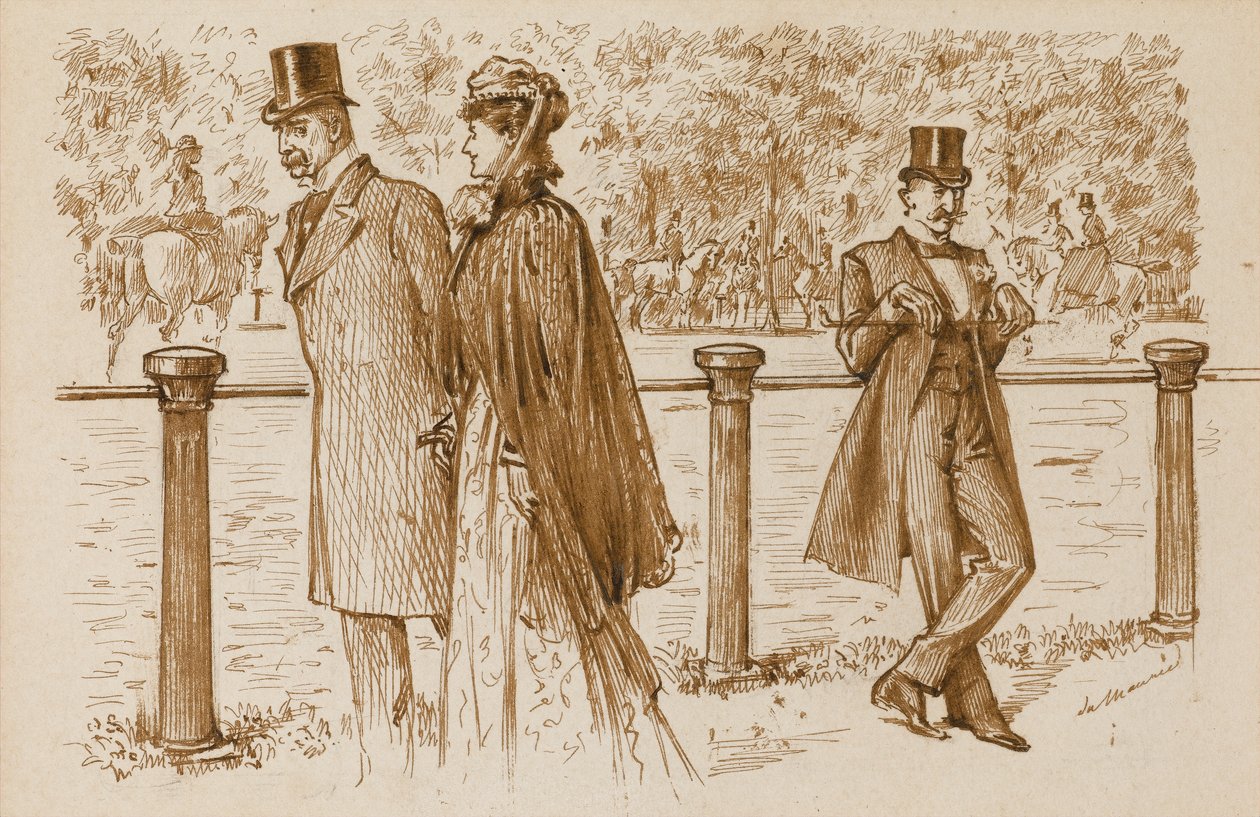 En passant: Dat is Bounderson, nietwaar? Hij had als puppy verdronken moeten worden!, Punch Magazine, 23 juli 1892 door George du Maurier